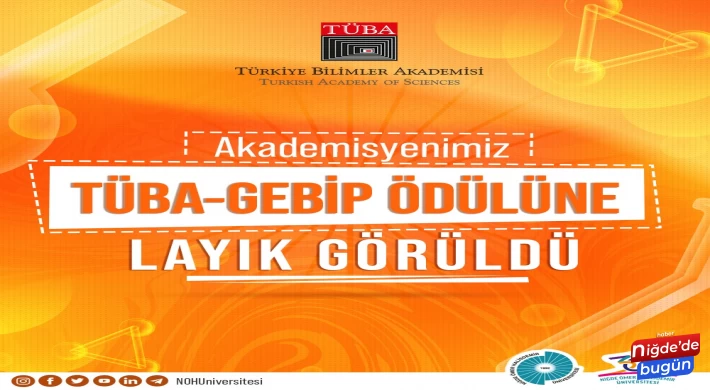 Akademisyenimiz TÜBA-GEBİP Ödülüne Layık Görüldü