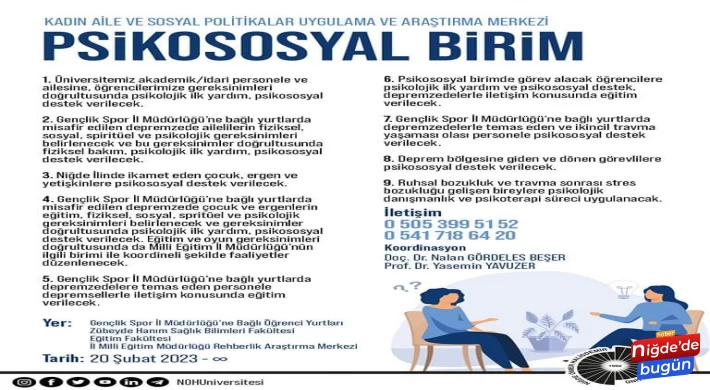 Niğde Ömer Halisdemir Üniversitesi'nde Kadın Aile ve Sosyal Politikalar