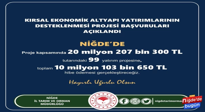 KIRSAL EKONOMİK ALTYAPI YATIRIMLARI BAŞVURU SONUÇLARI AÇIKLANDI