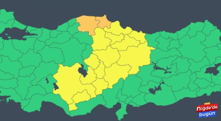 Meteoroloji'den içinde Niğde'nin de bulunduğu 14 ile "sarı" uyarı !