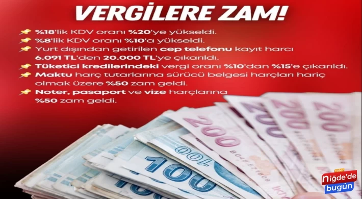 Vergilerde Zam Yağmuru: Cep Telefonu Harcı 20 Bin TL Oldu, KDV Yüzde 20'ye Çıktı