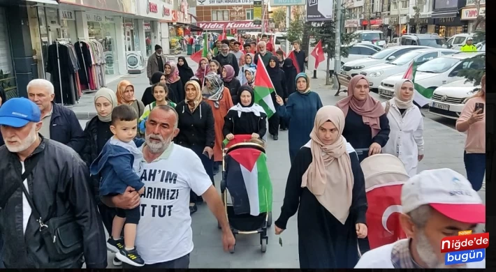 Filistin'e yürüyerek gitmek için yola çıkan gruba Niğde’den katılanlar oldu.