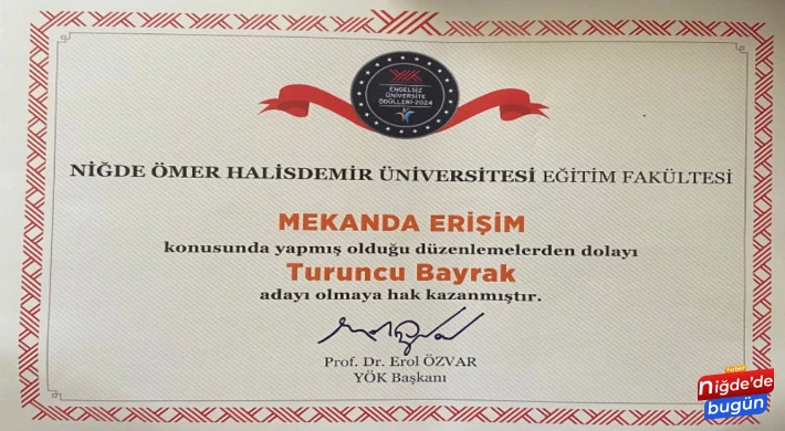 Eğitim Fakültesi YÖK Engelsiz Üniversite Turuncu Bayrak Adayı