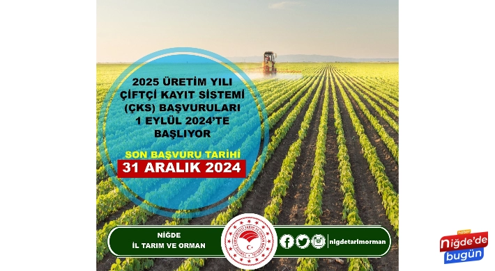 Niğde İl Tarım ve Orman Müdürlüğü'nden çiftçilere ÇKS uyarısı