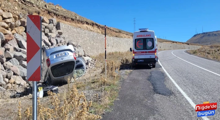 Çiftlik Dağ Yolunda Takla Atan Otomobilde 1 Kişi Yaralandı