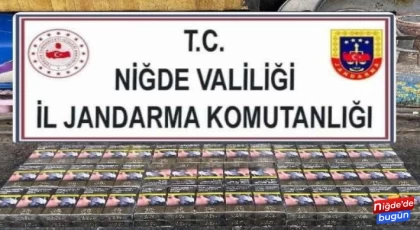 Jandarma yol kontrolünde kaçak sigara ele geçirdi.