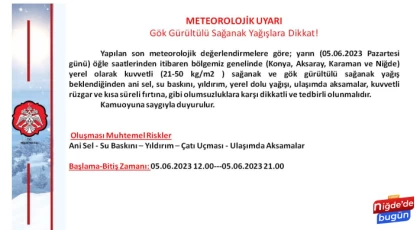 ⚠️Meteorolojik Uyarı !