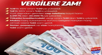 Vergilerde Zam Yağmuru: Cep Telefonu Harcı 20 Bin TL Oldu, KDV Yüzde 20'ye Çıktı