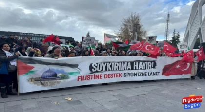 Niğde'de sivil toplum kuruluşları İsrail’i protesto etti