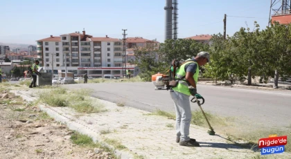 Niğde Belediyesinden Yabani Ot Temizleme Mesaisi