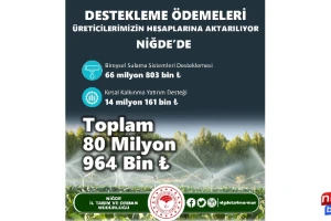 Niğde’de üreticiye 80 milyon 964 bin destek sağlanacak