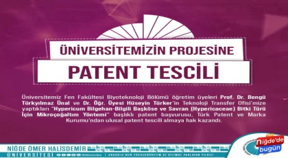 NÖHÜ Projesine Ulusal Patent Tescili